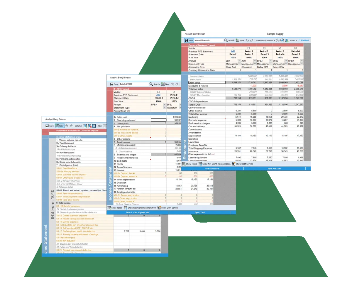 spreading reports FISCAL with Triangle Icon in the back